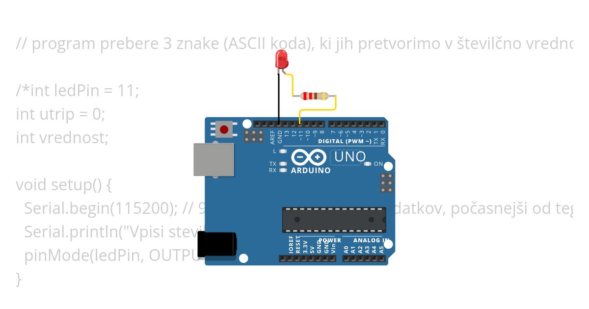 Arduino Uno - ASCII to delay doc. simulation