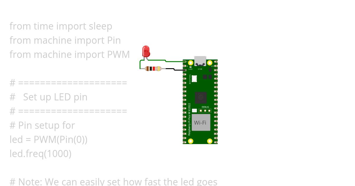 Controlling an LED with PWM [Pulse Width Modulation] simulation