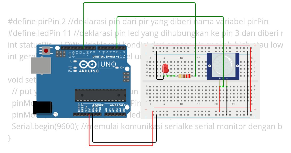 projek sensor pir  simulation