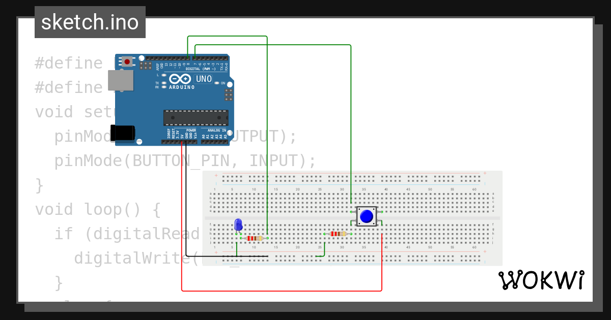 INTERFACING PUSH BUTTON - Wokwi ESP32, STM32, Arduino Simulator