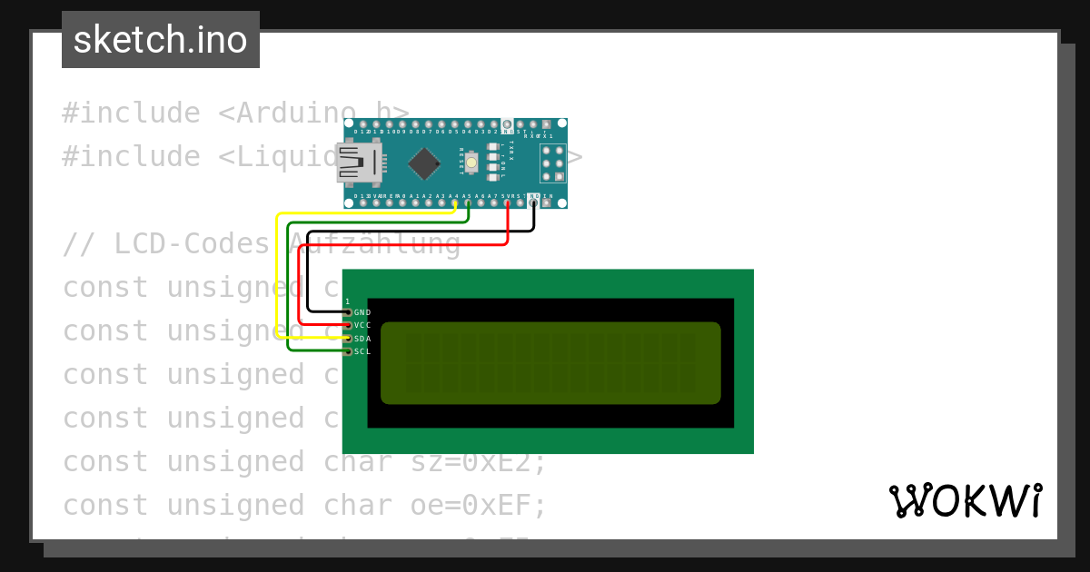 Lcd sonderzeichen wokwi esp32 stm32 arduino simulator