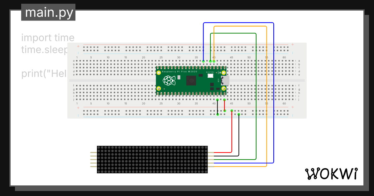 Rpico_test_max7219_01 - Wokwi ESP32, STM32, Arduino Simulator