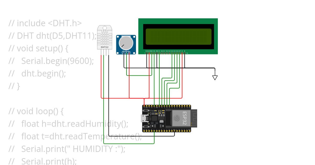 DHT with NodeMCU LCD  simulation