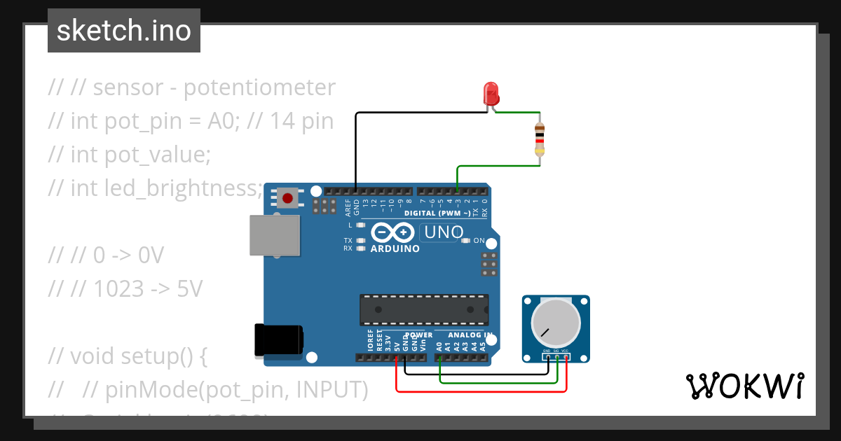 potentiometer - Wokwi ESP32, STM32, Arduino Simulator