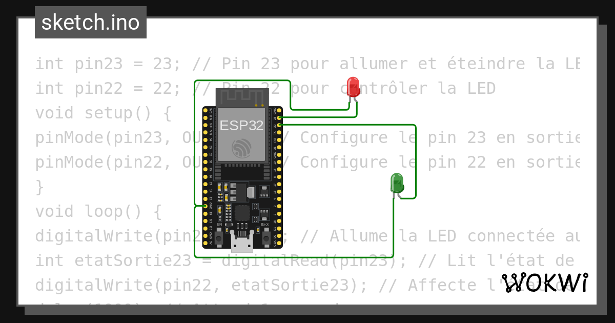 Ex3 contr le de deux leds avec la fonction digitalread wokwi esp32