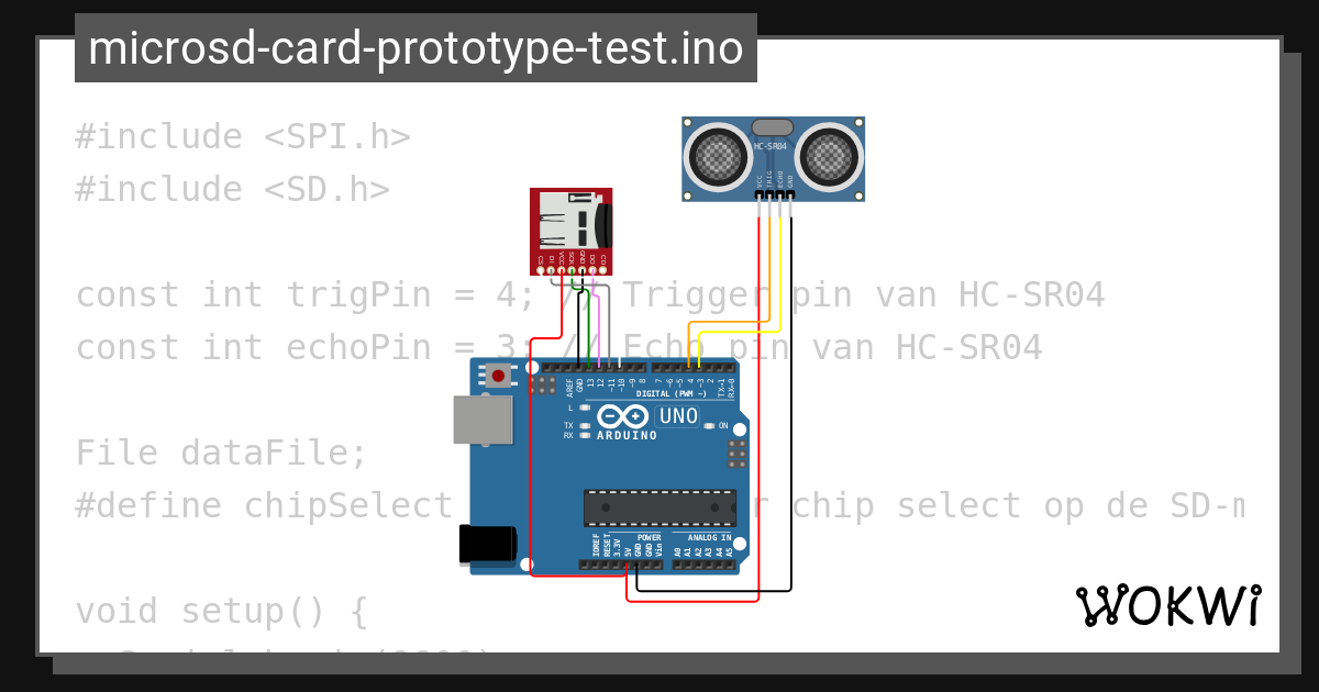 Code schrijven naar csv bestand ultra sone wokwi esp32 stm32