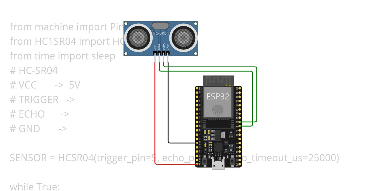 Sensor Ultrasonico - ESP32-Py simulation