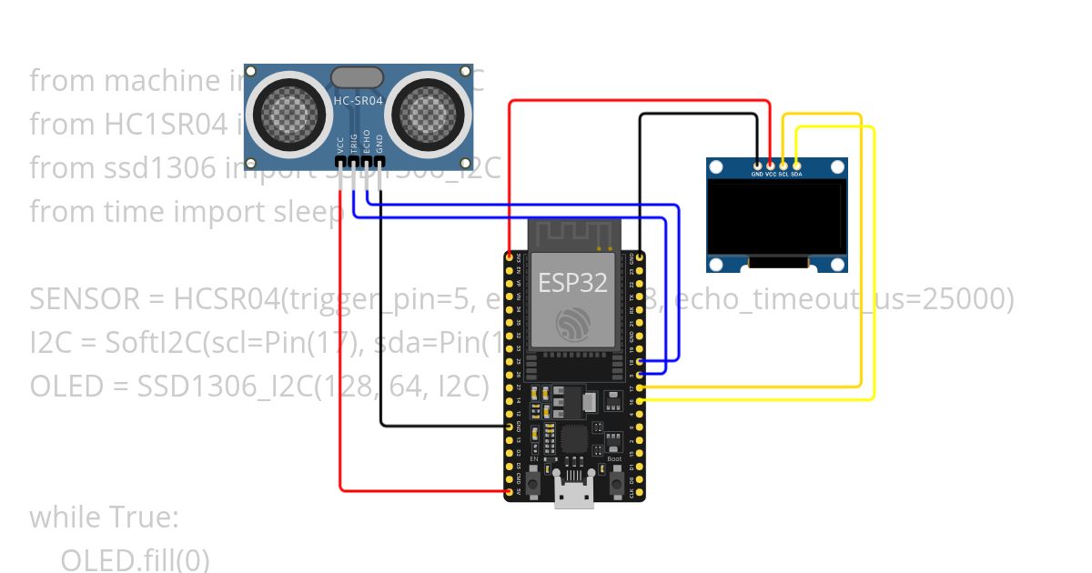 Proximidad & OLED - ESP32-Py simulation