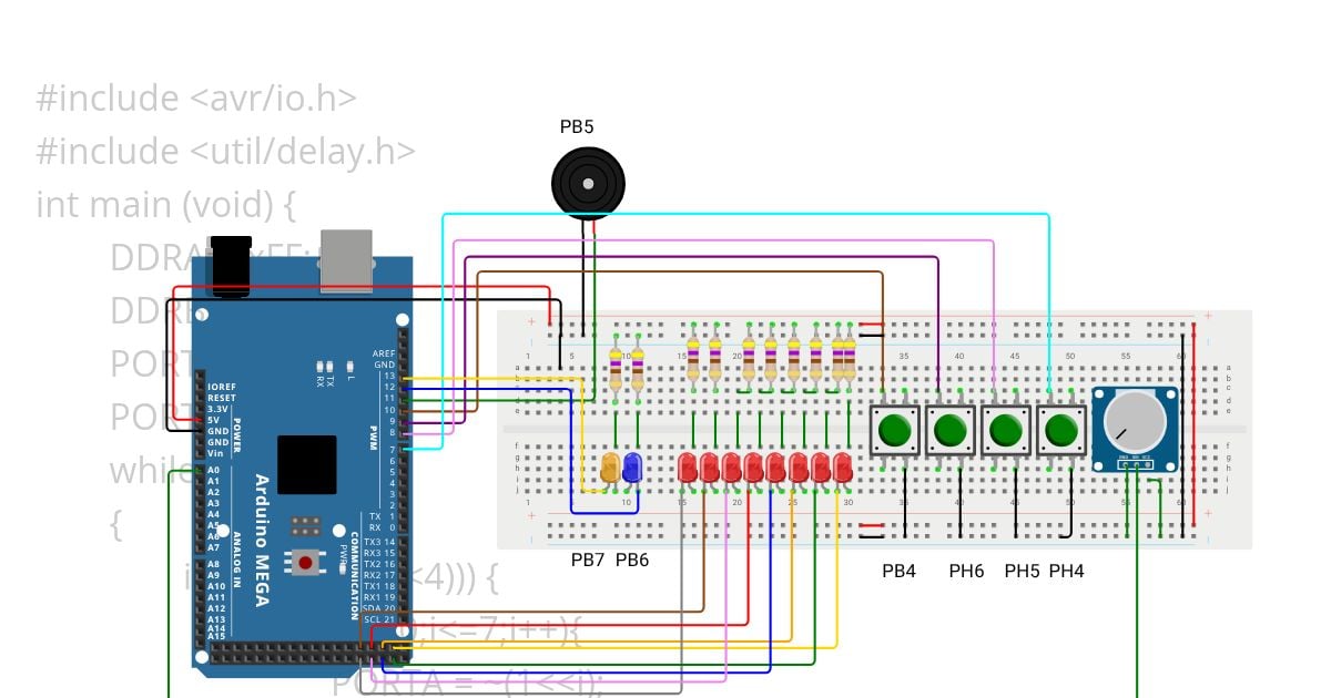 Board Prak AVR simulation