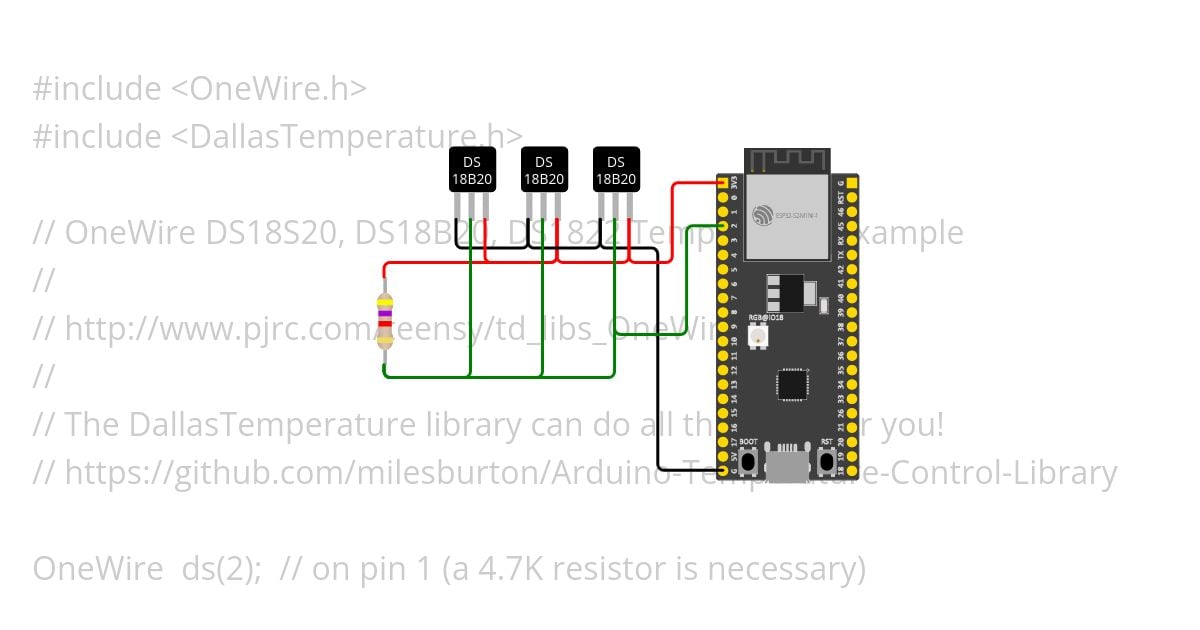 esp32 s2 mini 1 multiple 18b20 sensors simulation