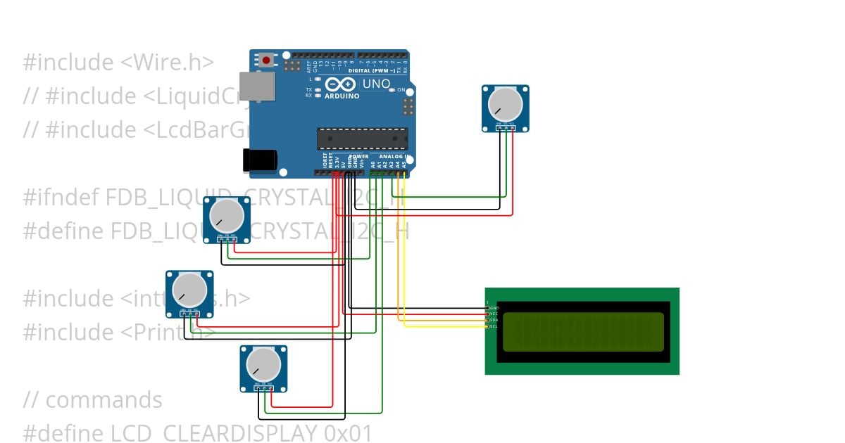 Voltagem sensor and Display Multiple Sensors simulation