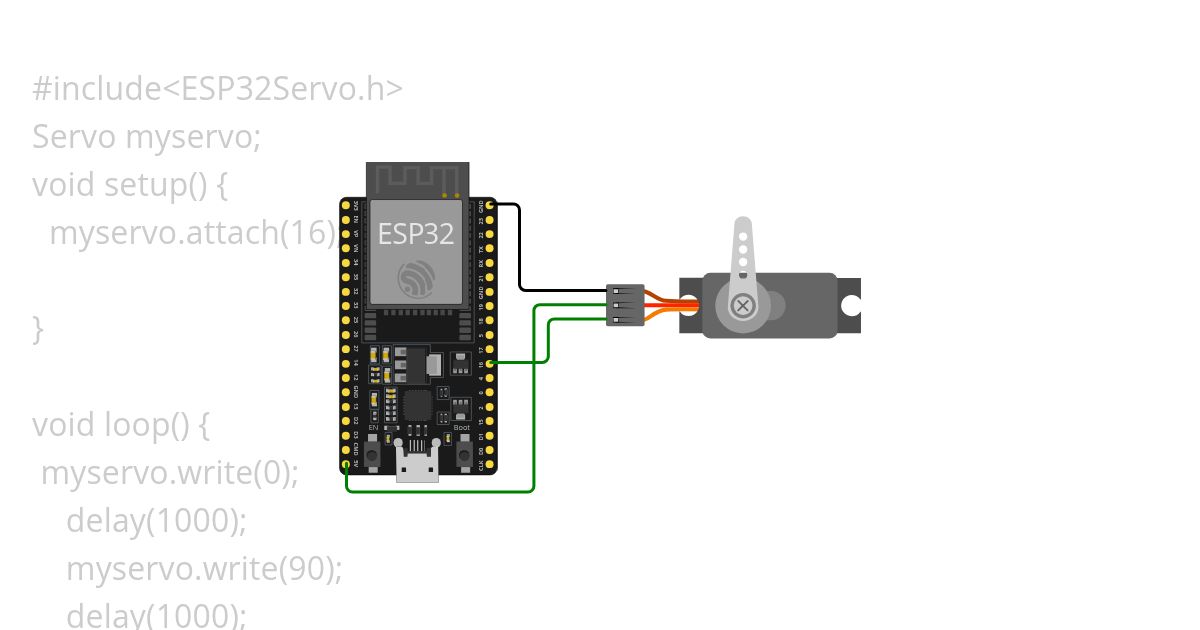 Esp32 servo motor  simulation
