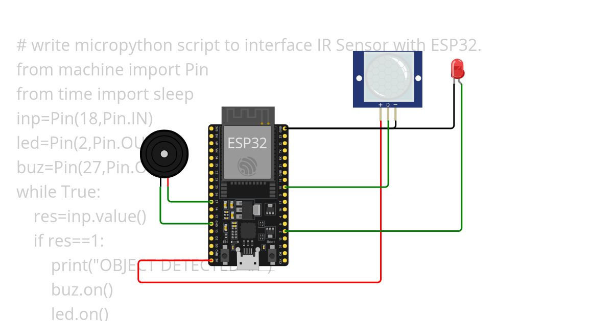 IR Sensor with ESP32 simulation