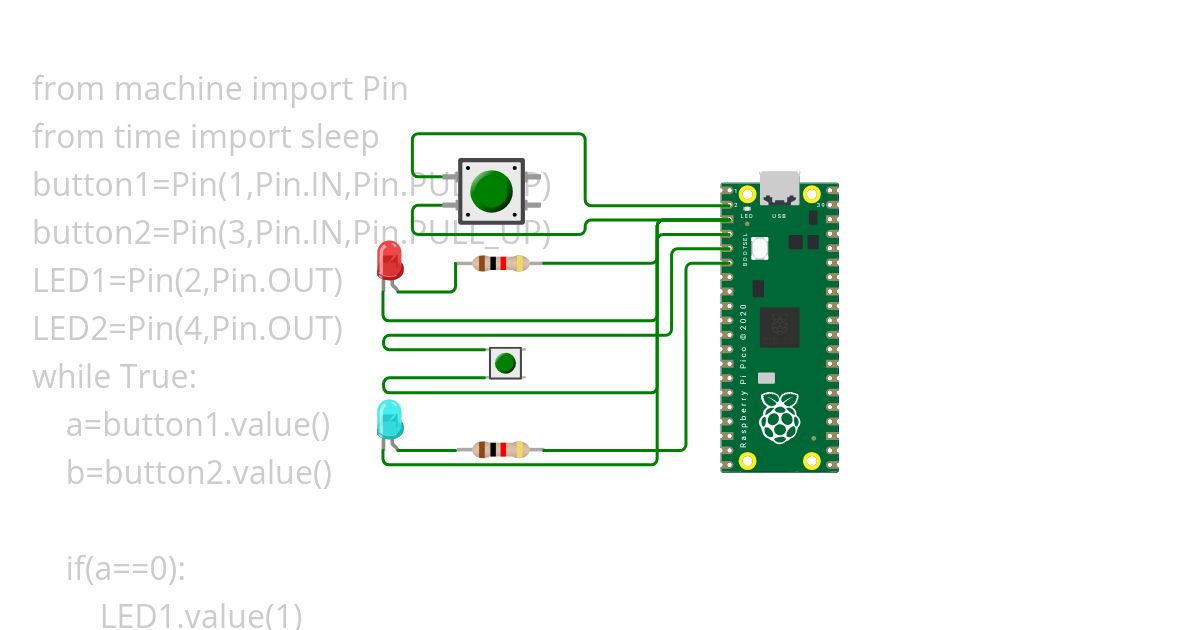push button LED simulation