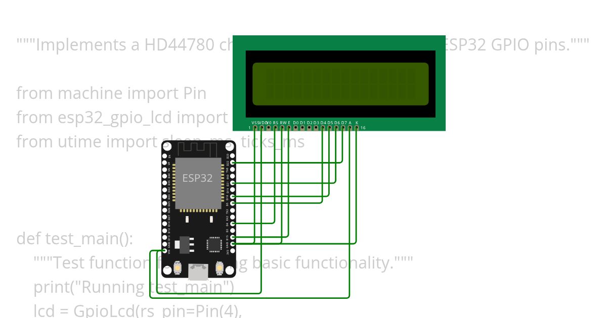 LCD by using esp32 simulation
