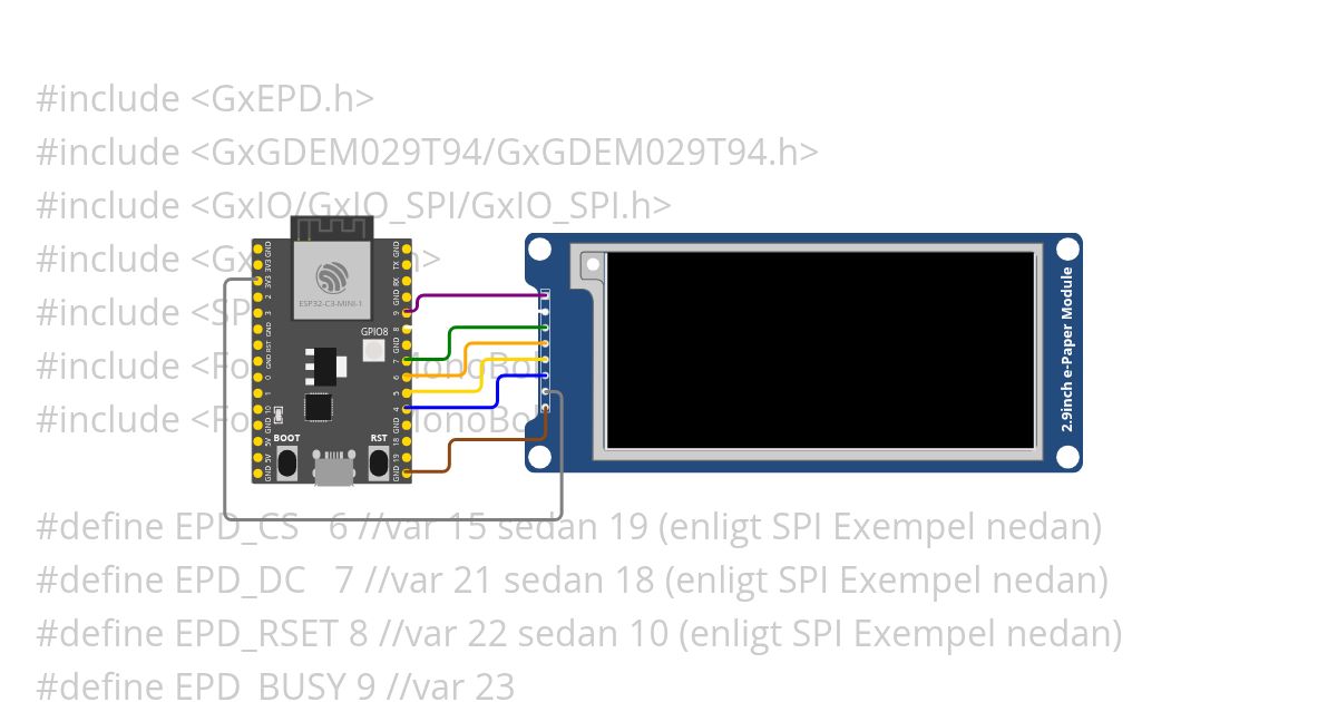 ePaper ESP32-C3 3 simulation