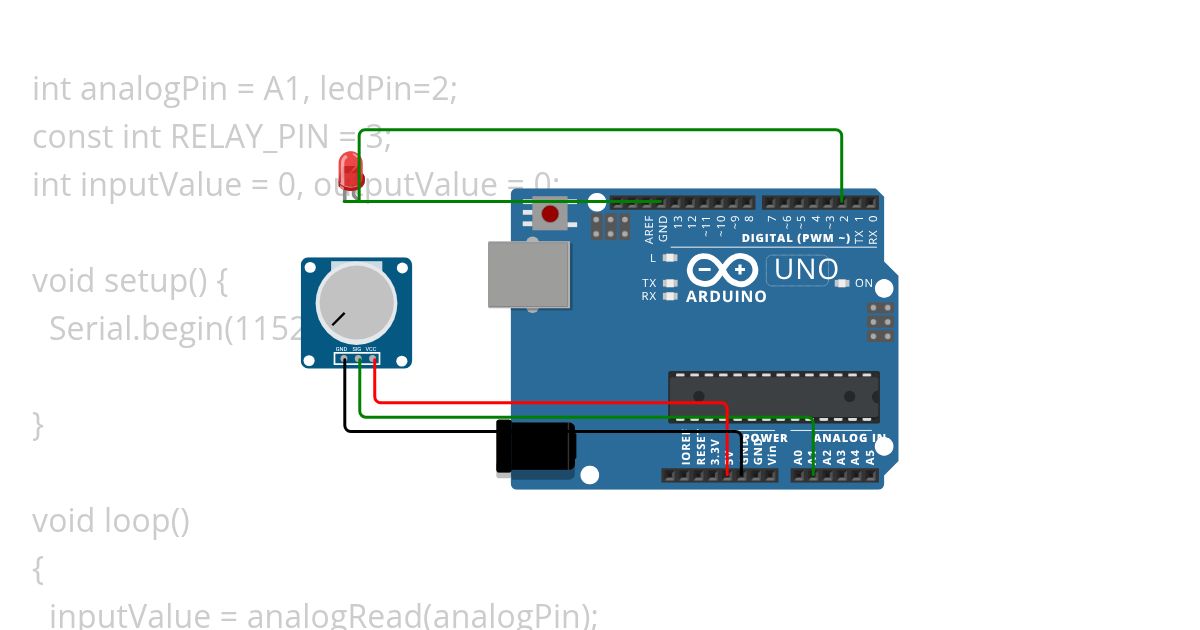 potentiometer led simulation