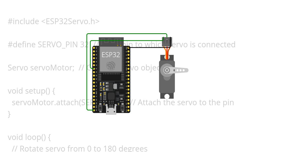 servo moto in esp-32 simulation