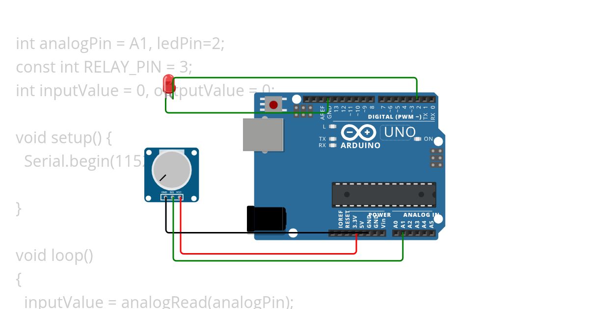 potentiometer led simulation