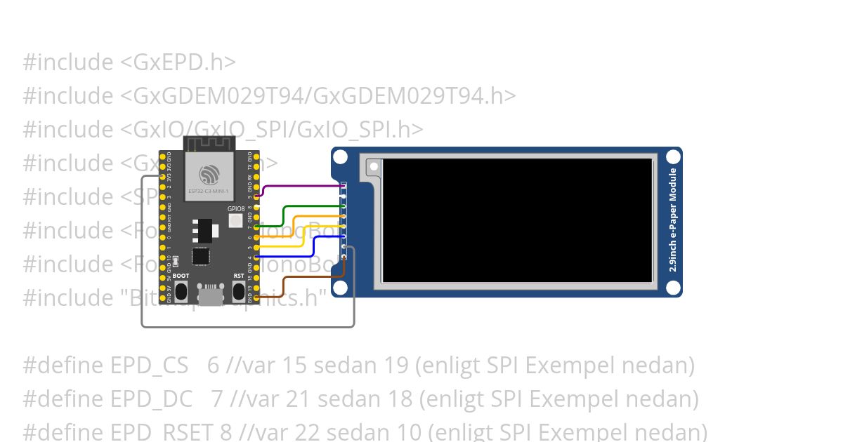 ePaper ESP32-C3 4 simulation
