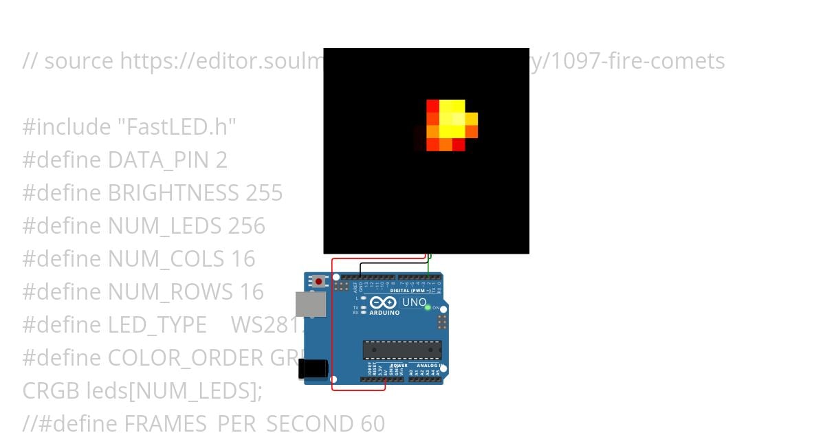 Fire comets (ldirko) simulation