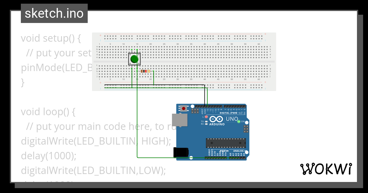 using bread board - Wokwi ESP32, STM32, Arduino Simulator