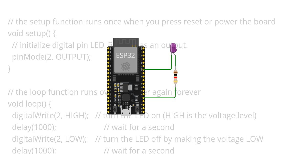 LED blinking simulation