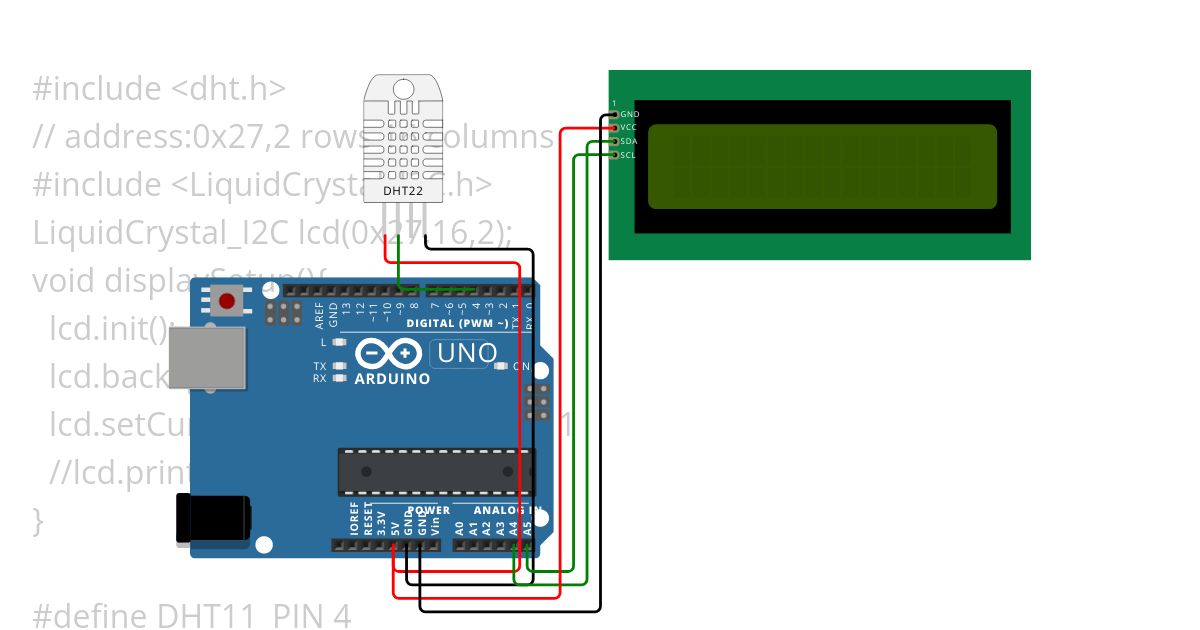 DHT&LiquidCrystal simulation