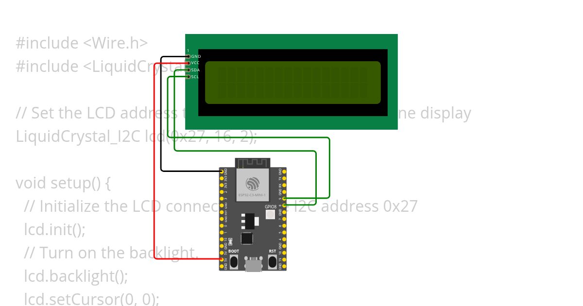 ESP32_C3_LCD_I2C simulation