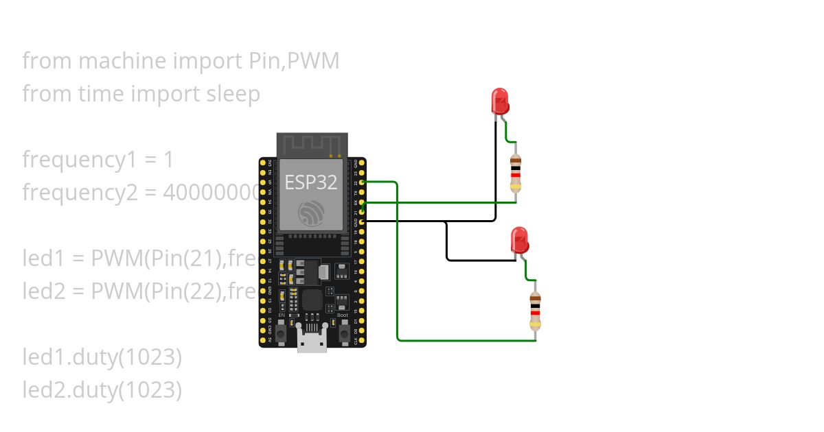two led frequency simulation