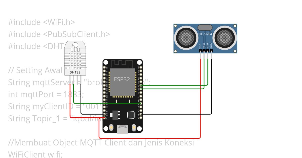 test mqtt dalam sensor dht dan jarak Copy simulation