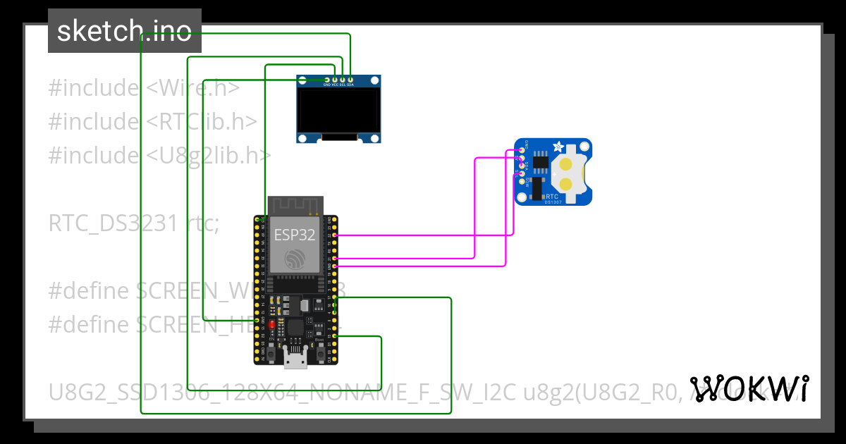 ds3231 - Wokwi ESP32, STM32, Arduino Simulator