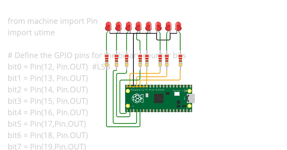 8 bit binary counter simulation