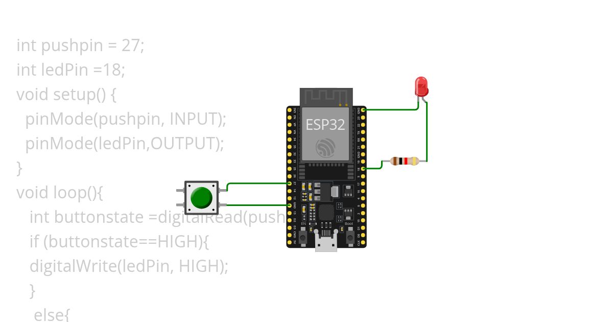 PUSH BUTTON WITH NODE MCU simulation