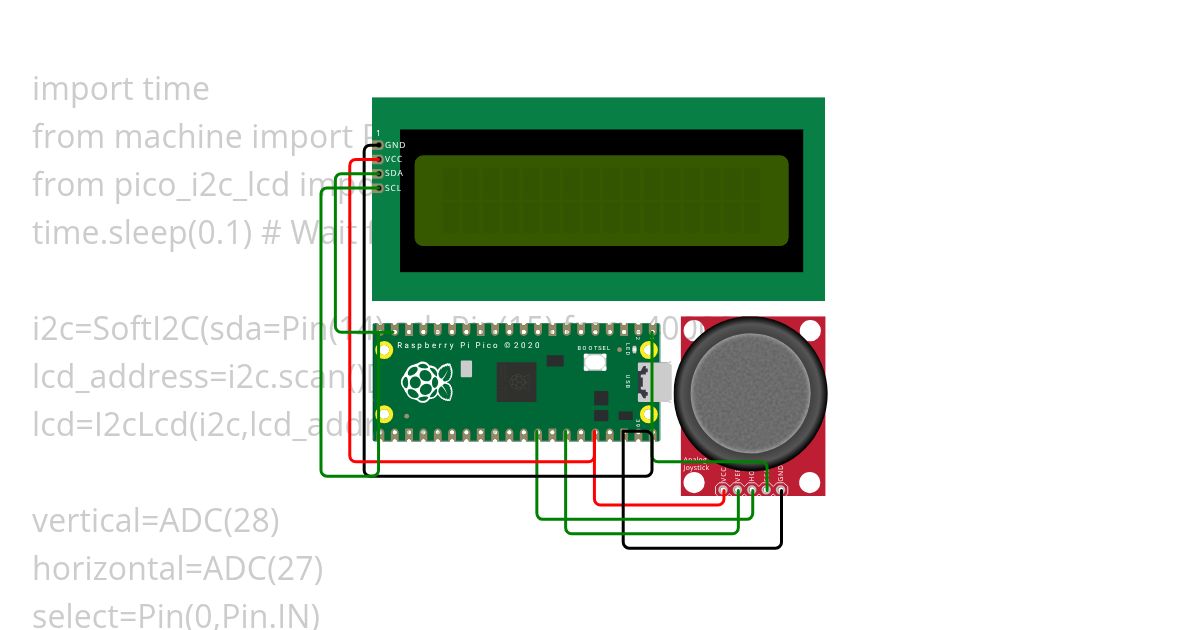 deflect object on lcd using joystick simulation