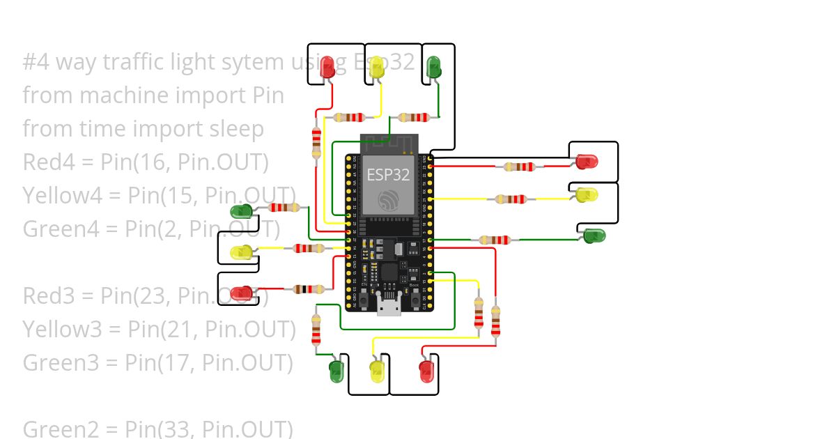 four way traffic Light simulation