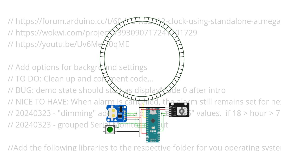 cottonClock simulation