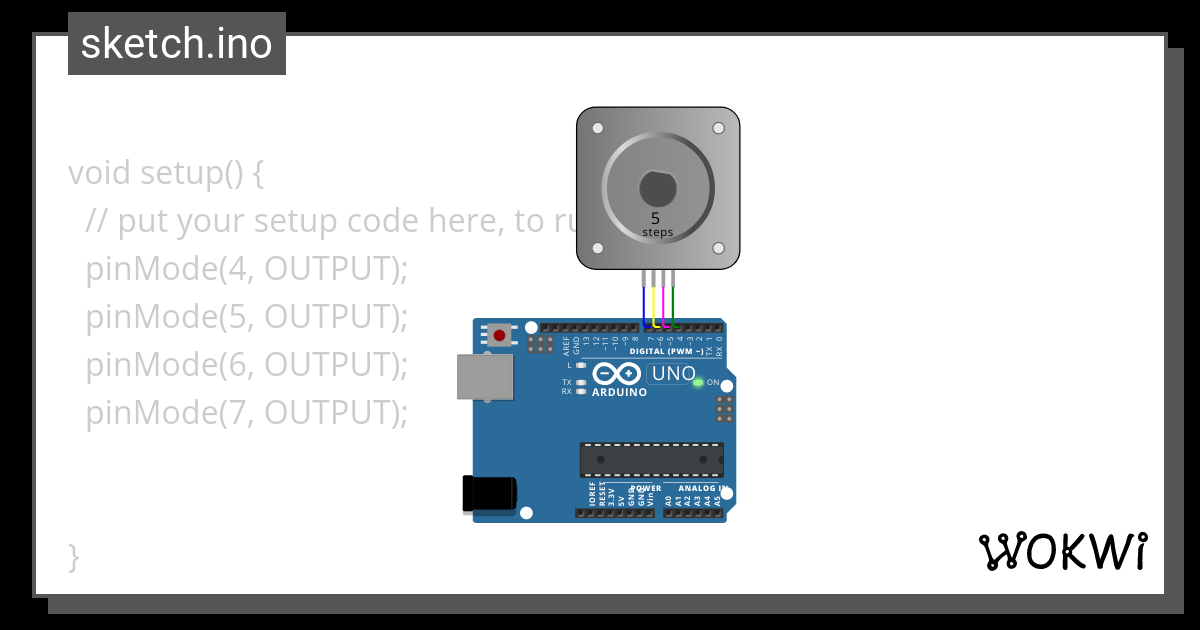 Motor de Passo - Wokwi ESP32, STM32, Arduino Simulator