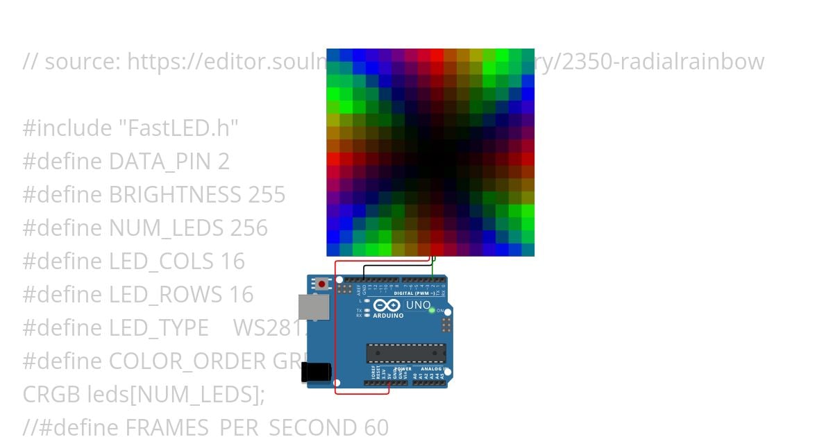 Radial rainbow simulation