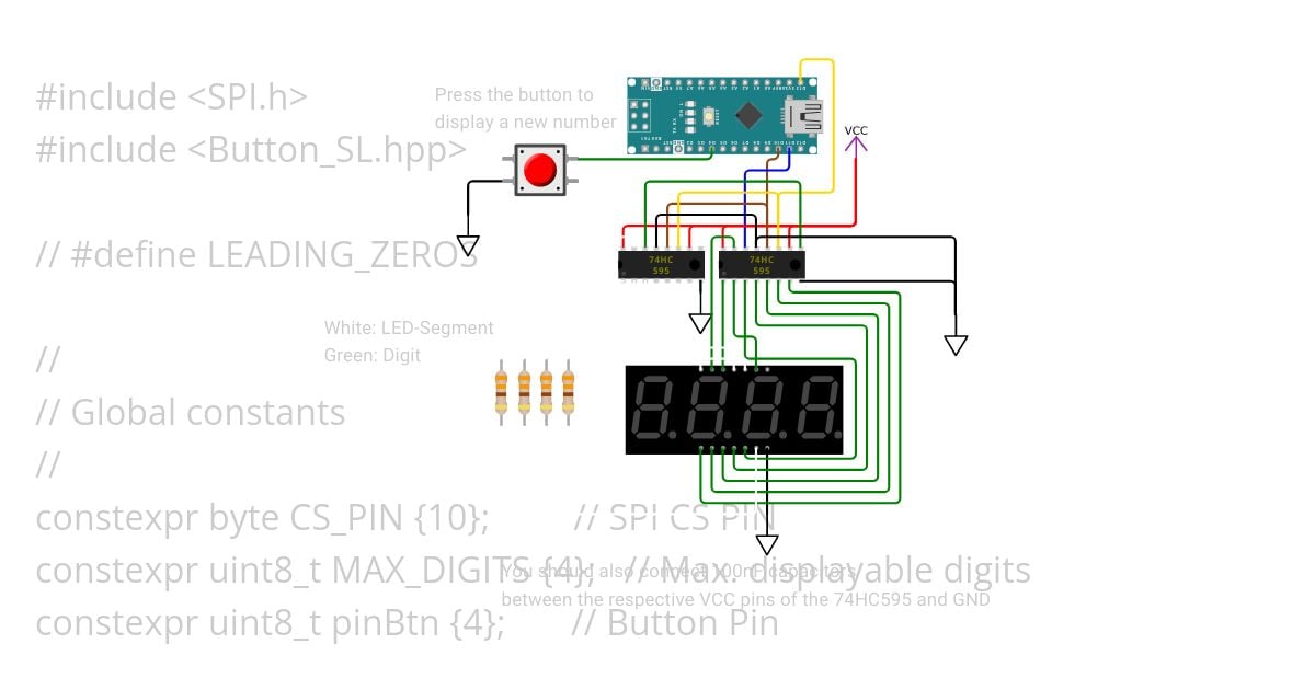 7-Segment-74HC595-LED  simulation