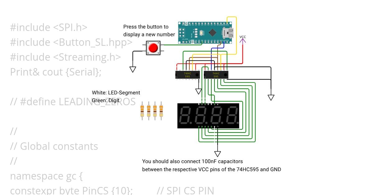 7-Segment-74HC595-LED  simulation