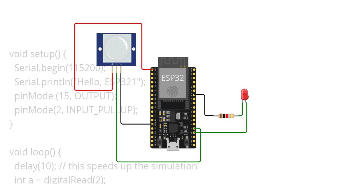 ESP32 _1 PIR sensor simulation