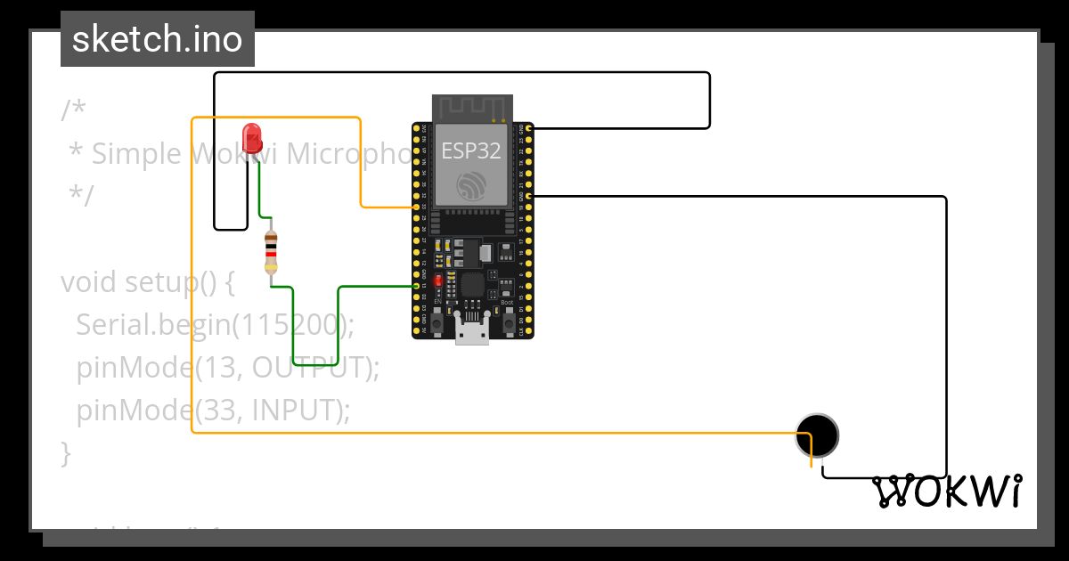 ESP32-Mic-Test - Wokwi ESP32, STM32, Arduino Simulator