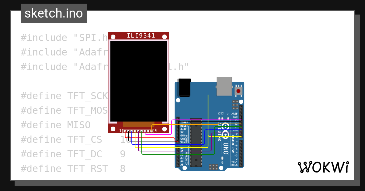 tft animation using uno by arvind - Wokwi ESP32, STM32, Arduino Simulator