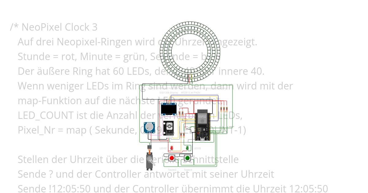 ESP32 Uhr mit WS2812 simulation