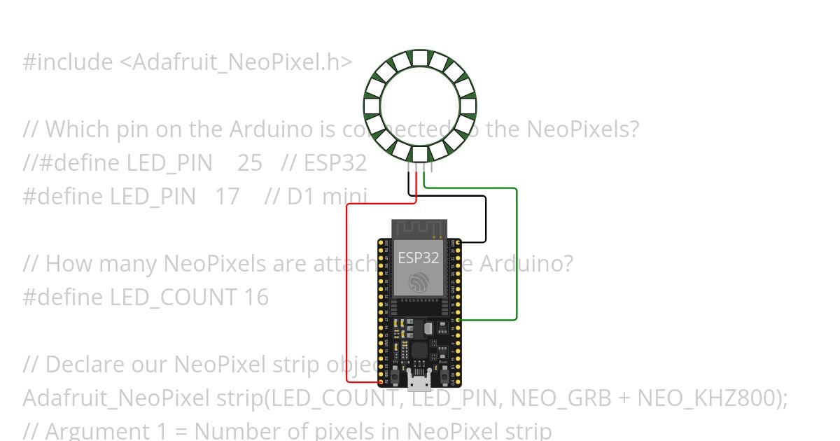 ESP32 Neopixel-Ring simulation