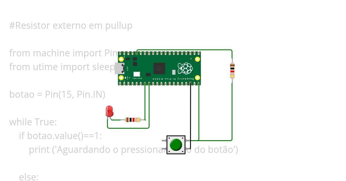 Resistor Externo em PullUP  simulation