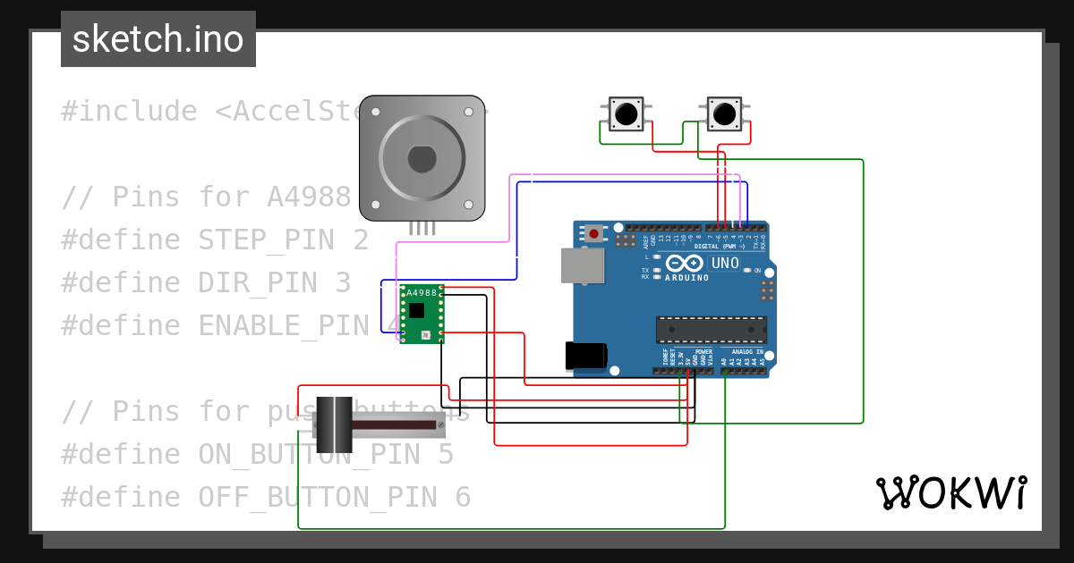 Motor Stepper - Wokwi ESP32, STM32, Arduino Simulator