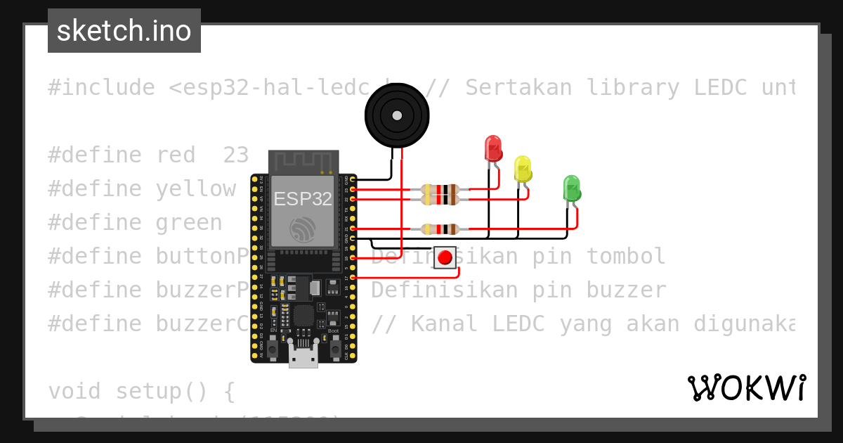 Projek 4 wokwi esp32 stm32 arduino simulator