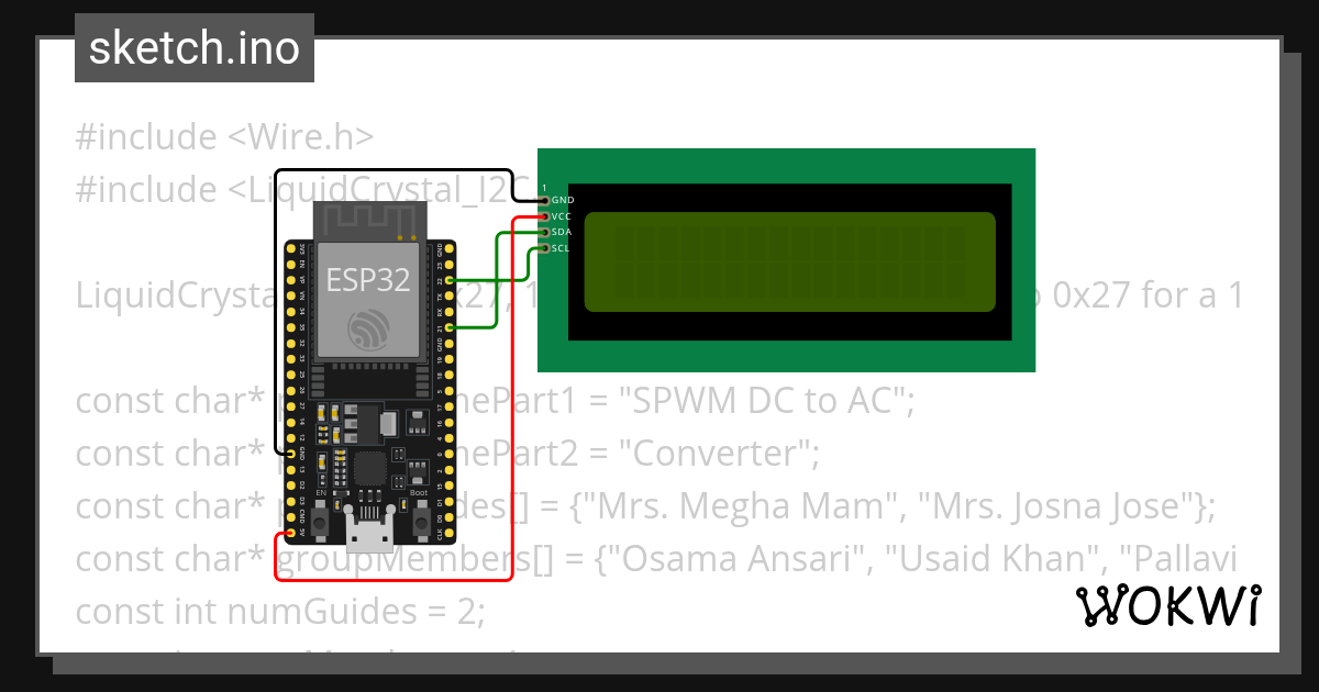 ESP with I2C - Wokwi ESP32, STM32, Arduino Simulator